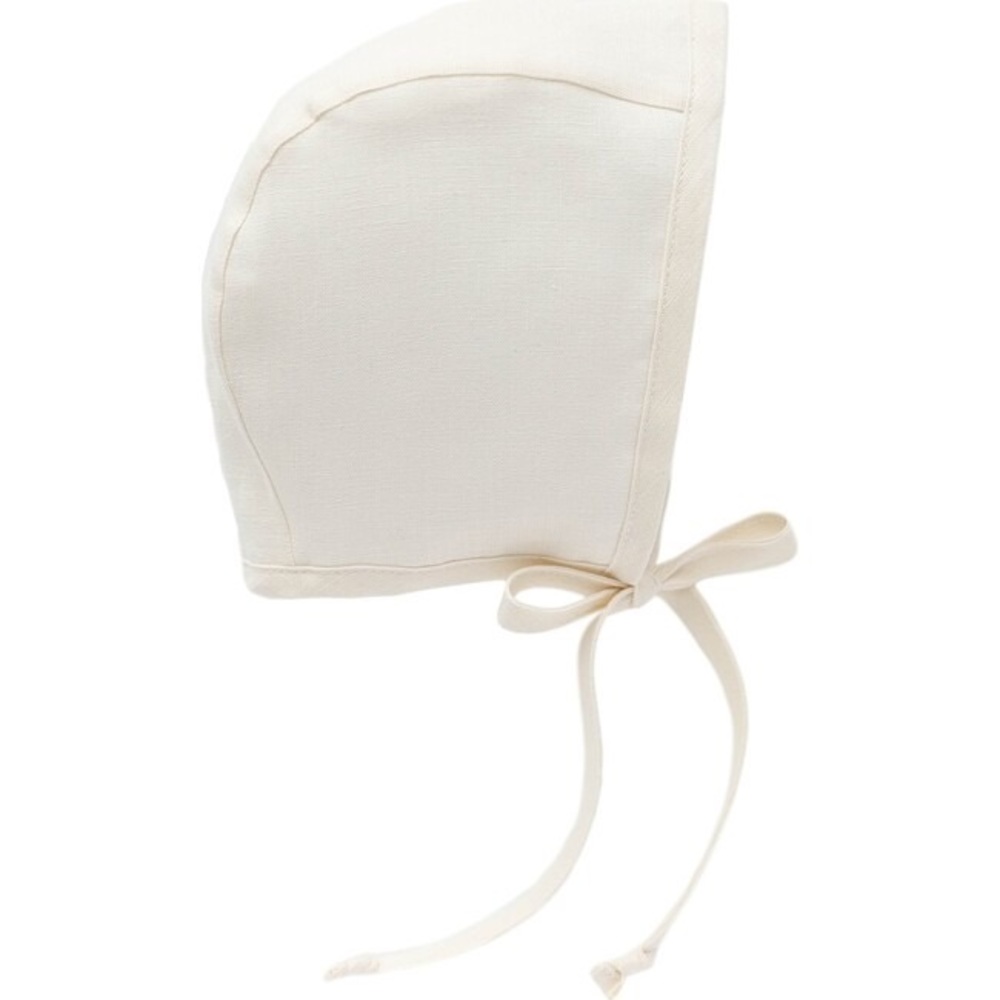 Briar handmade ivory linen bonnet